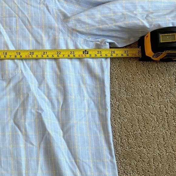 Brooks Brothers Classic Non-Iron Long Sleeve Shirt Blue/Yellow Men's 17 1/2 - Picture 8 of 10